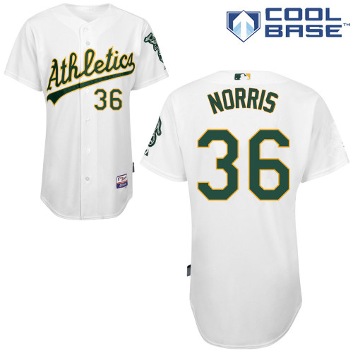 Derek Norris #36 MLB Jersey-Oakland Athletics Men's Authentic Home White Cool Base Baseball Jersey